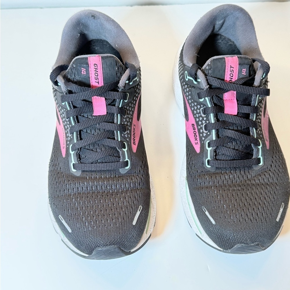 Brooks Women's Ghost 14 Black Pink Athletic Running Shoes Sneakers Size 8 - Picture 3 of 9
